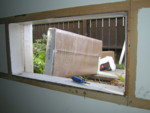 Back bedroom window, window removed