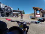 This is the Olympic gondola mid-point station, where you can get both on and off either on foot on on bike.