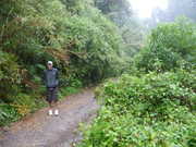 Tim wearing fashionable soaked shorts, accessorized with sock-mittens and styrofoam cups.  :-)