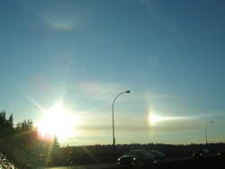 Sundogs (from my car, it looks like)