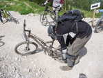 Walter gets a different flat through the rockgarden at the top.